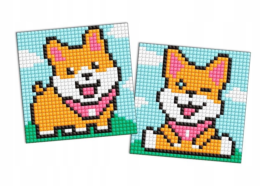 Diamentowa mozaika na magnesie IDEYKA – Zabawne psy 9x9 cm