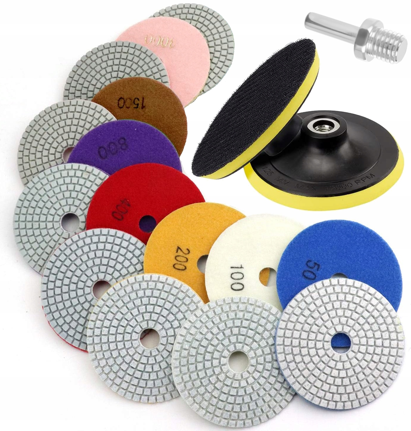 Zestaw 7 tarcz diamentowych do szlifowania gresu – Idealne do precyzyjnej obróbki