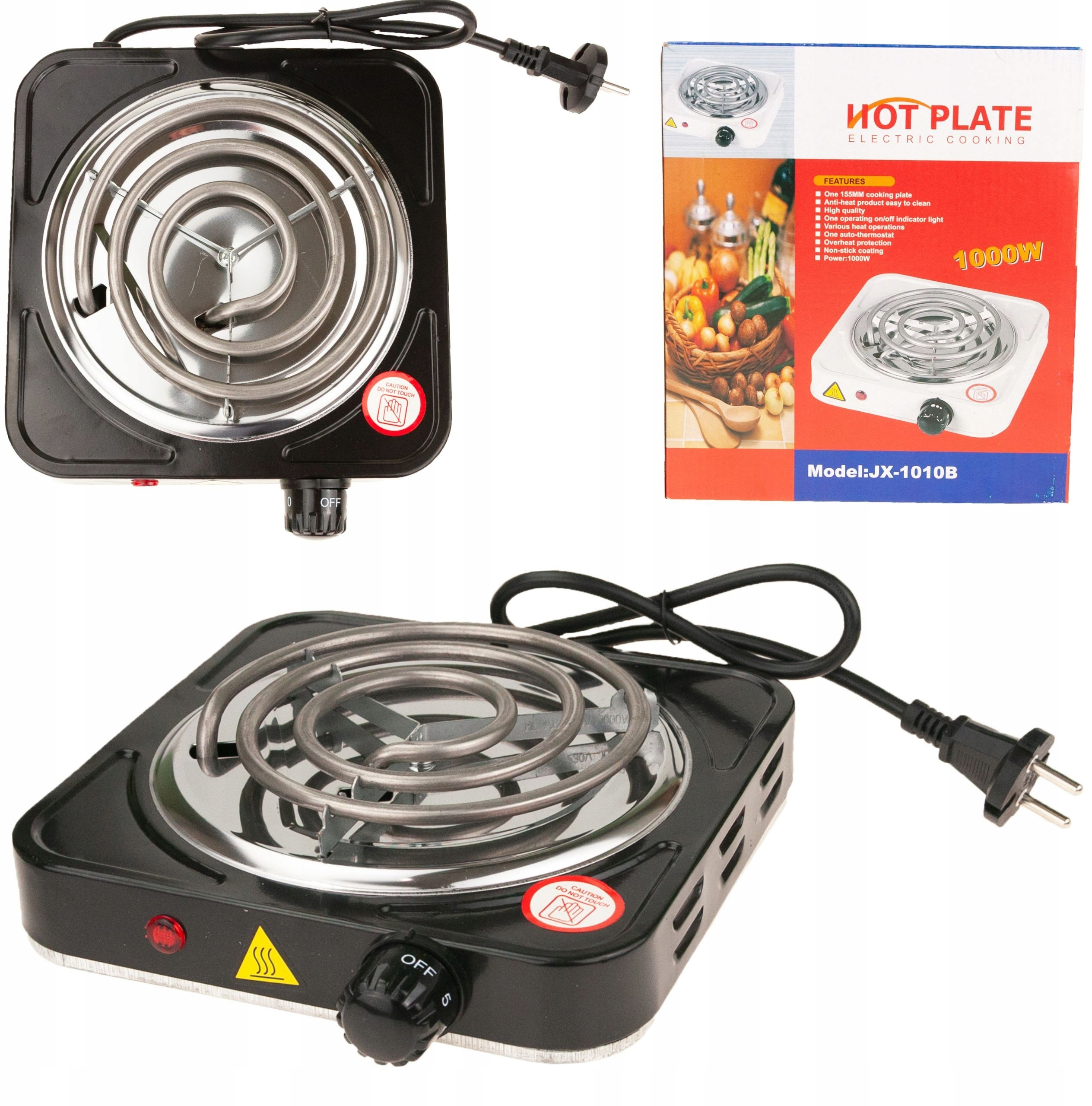 Wysoka moc 1000W i pięciostopniowa regulacja temperatury