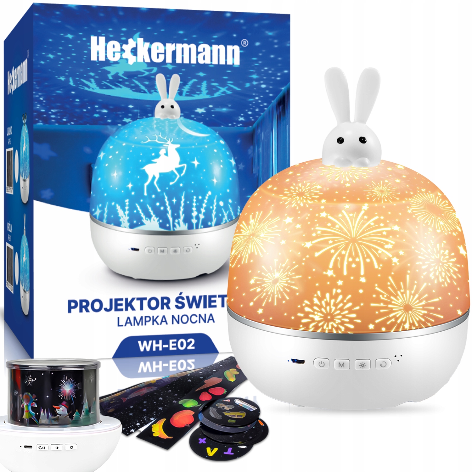 Projektor gwiazd LED Heckermann WH-E02 Królik – Magia snów w pokoju dziecka