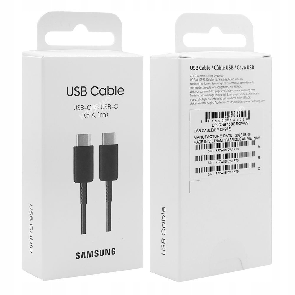 Kabel USB-C do USB-C 1 m Czarny (EP-DN975BBEGWW) – Szybkie ładowanie i transfer danych