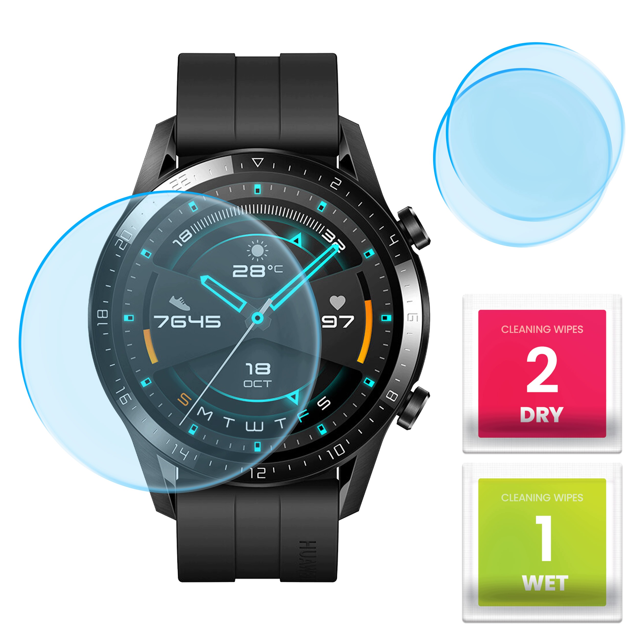 2x Szkło ochronne do smartwatch HUAWEI WATCH GT2 46MM – Doskonała ochrona ekranu