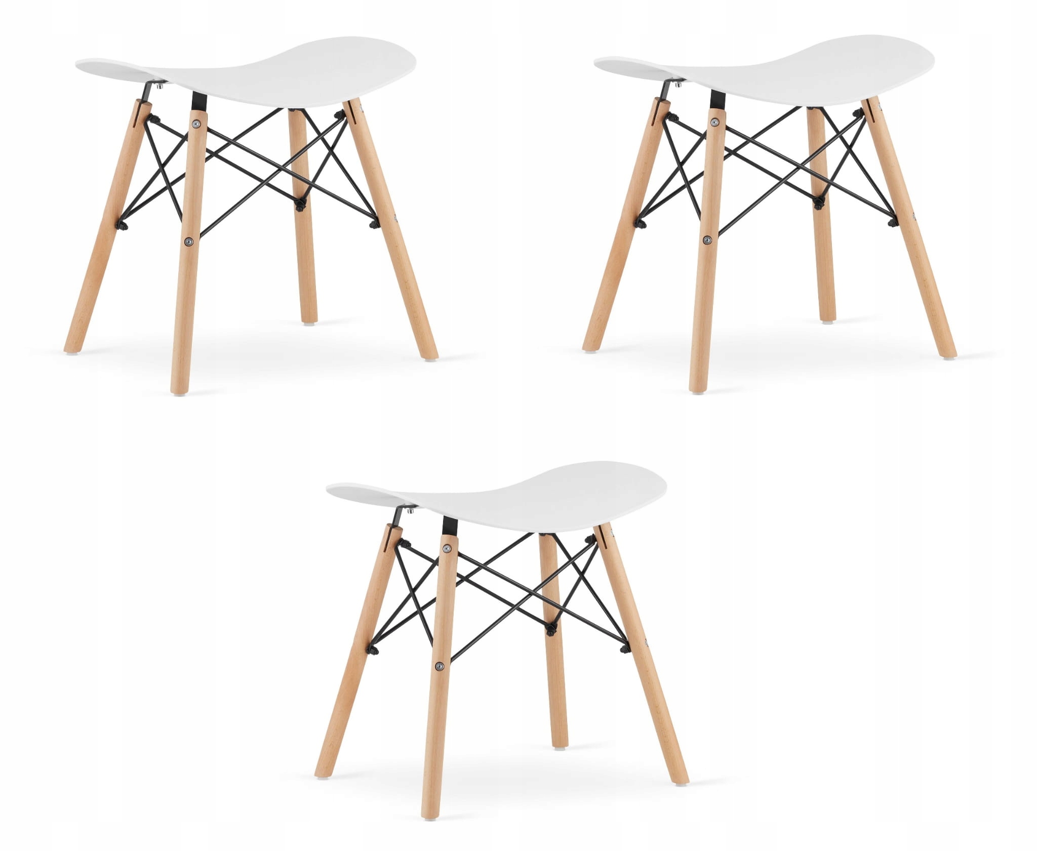 Leobert Taboret KORFU - biały x 3 – Elegancja i funkcjonalność w Twoim wnętrzu