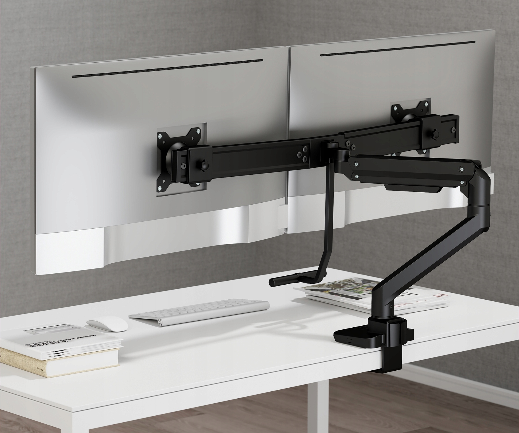Ergonomiczne ustawienie monitorów – Płynna regulacja i łatwy montaż