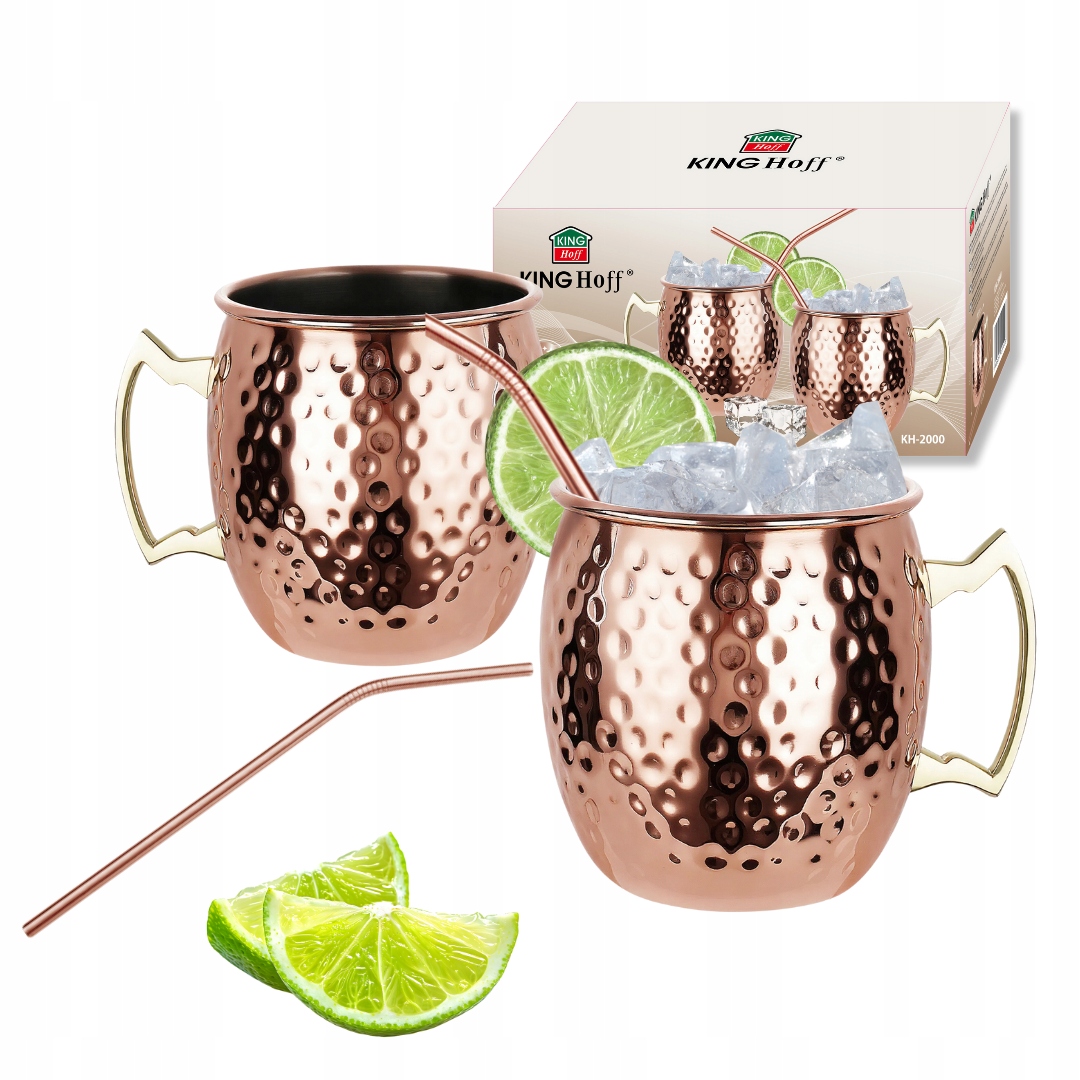 Zestaw Stalowych Kubków 500ml do Drinków Moscow Mule KH-2000 – Idealny na każdą okazję