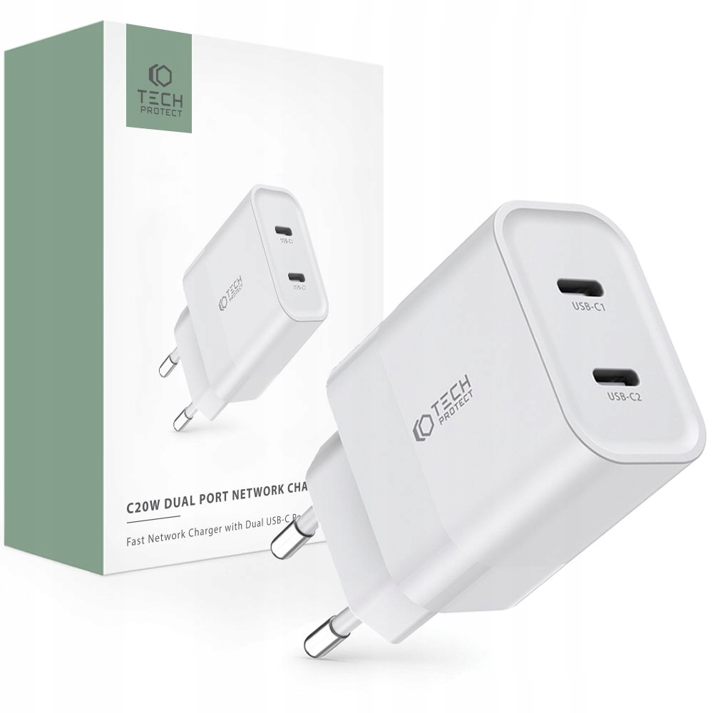 Ładowarka sieciowa C20W Tech-Protect PD20W – Szybkie i bezpieczne ładowanie