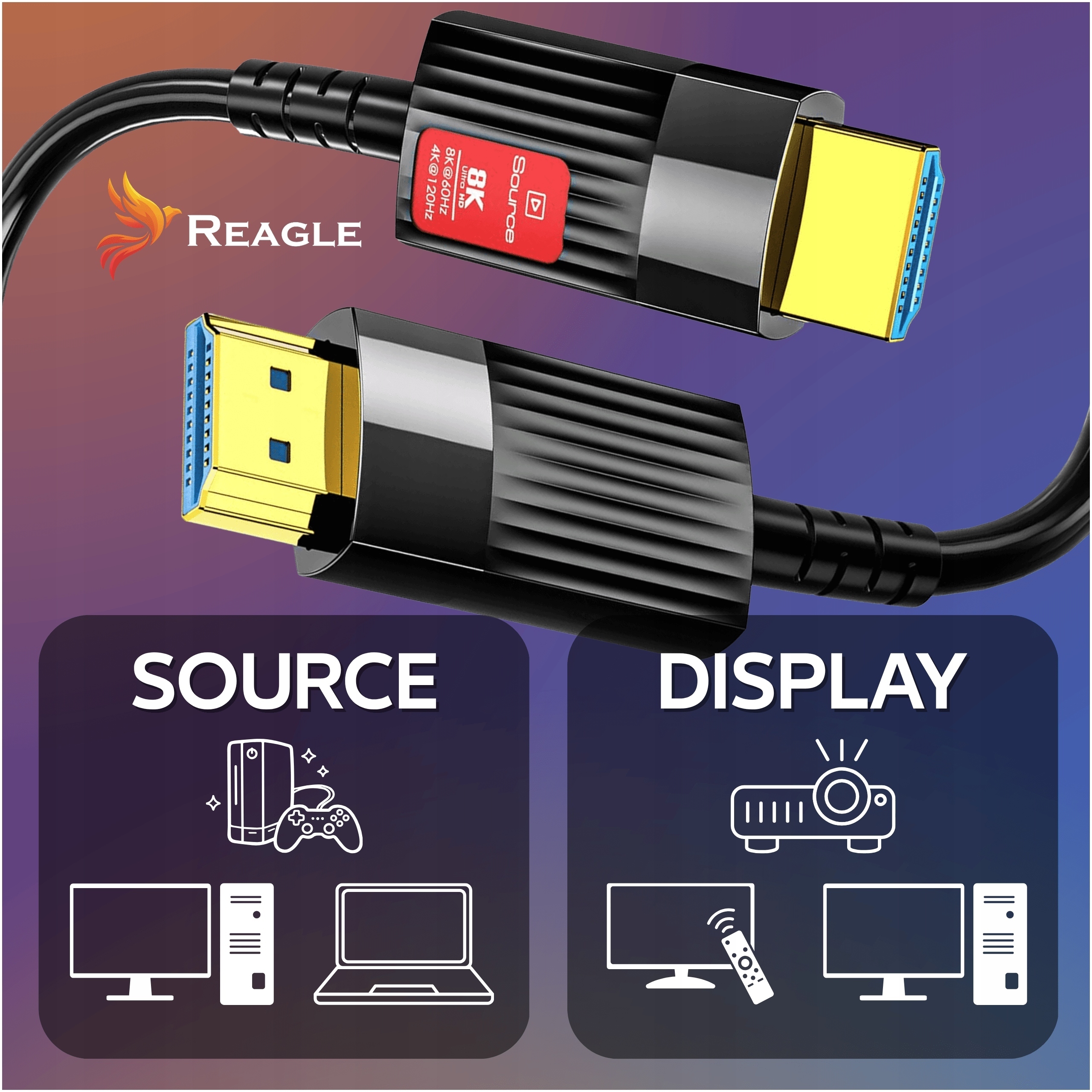 Przewód optyczny HDMI 2.1 – Stabilny przesył obrazu i dźwięku