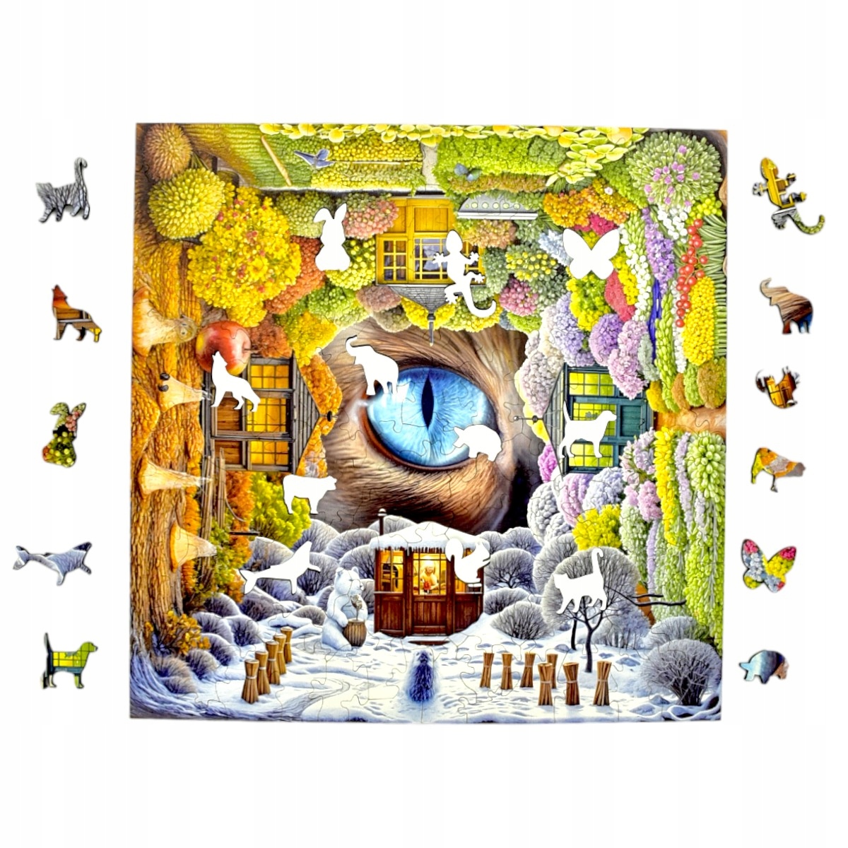 Puzzle Cztery Pory Roku 150 elementów – Drewniana układanka dla całej rodziny