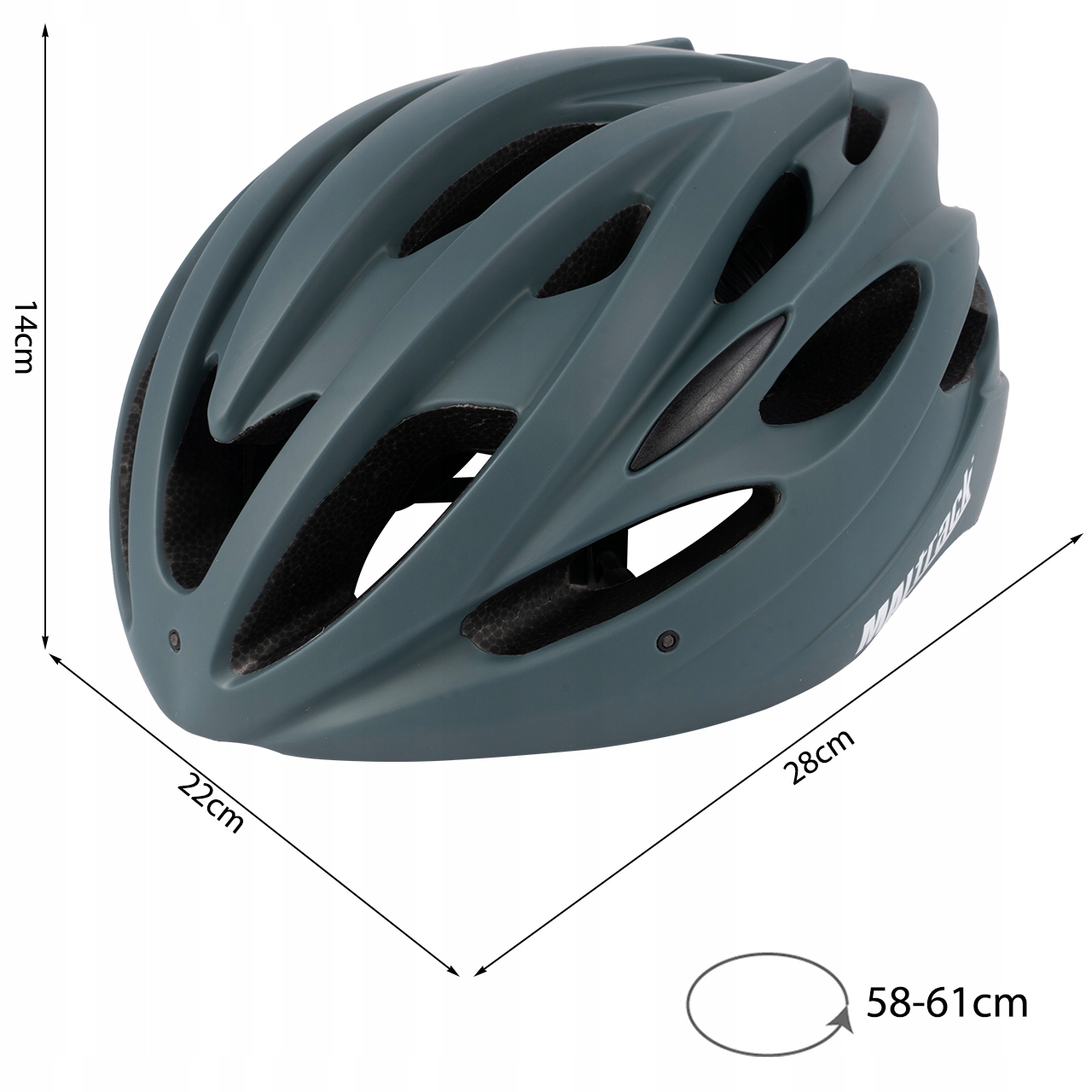 KASK ROWEROWY NA ROWER MĘSKI DAMSKI SZOSA REGULOWANY WYGODNY 58-61 LAMPKA Marka MalTrack