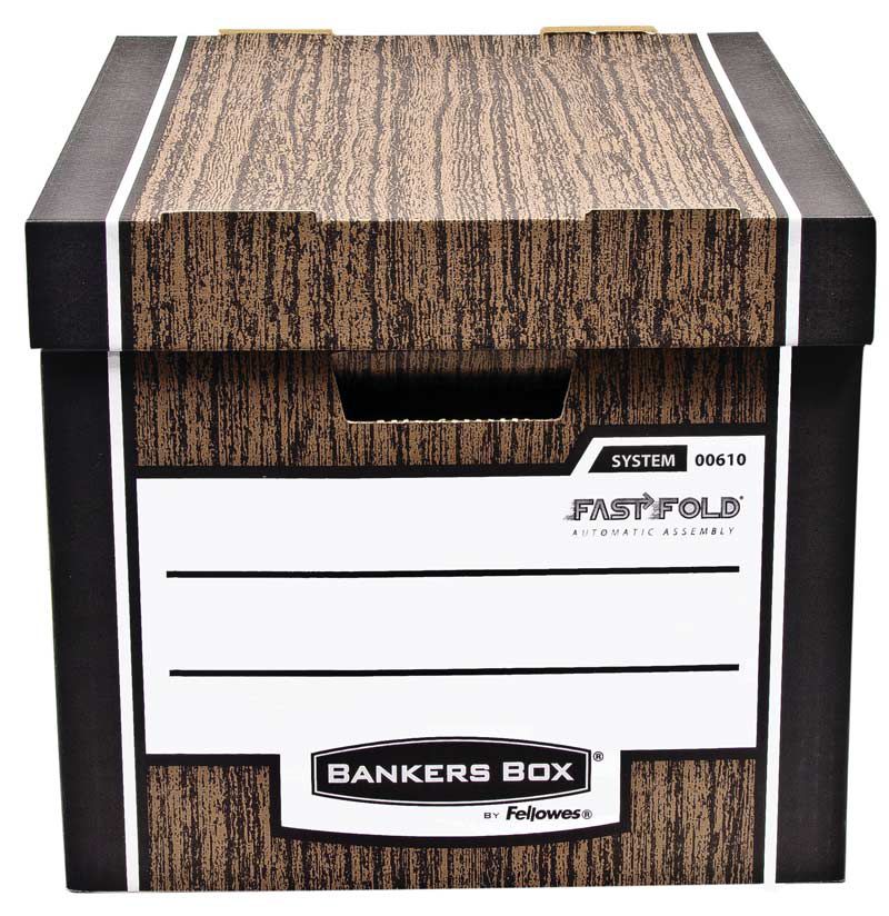 Pudło archiwizacyjne Woodgrain - brązowe 61002 FELLOWES – Idealne do biura i domu