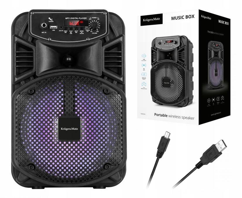 Kruger&Matz Music Box KM0555 – Przenośny głośnik Bluetooth do karaoke