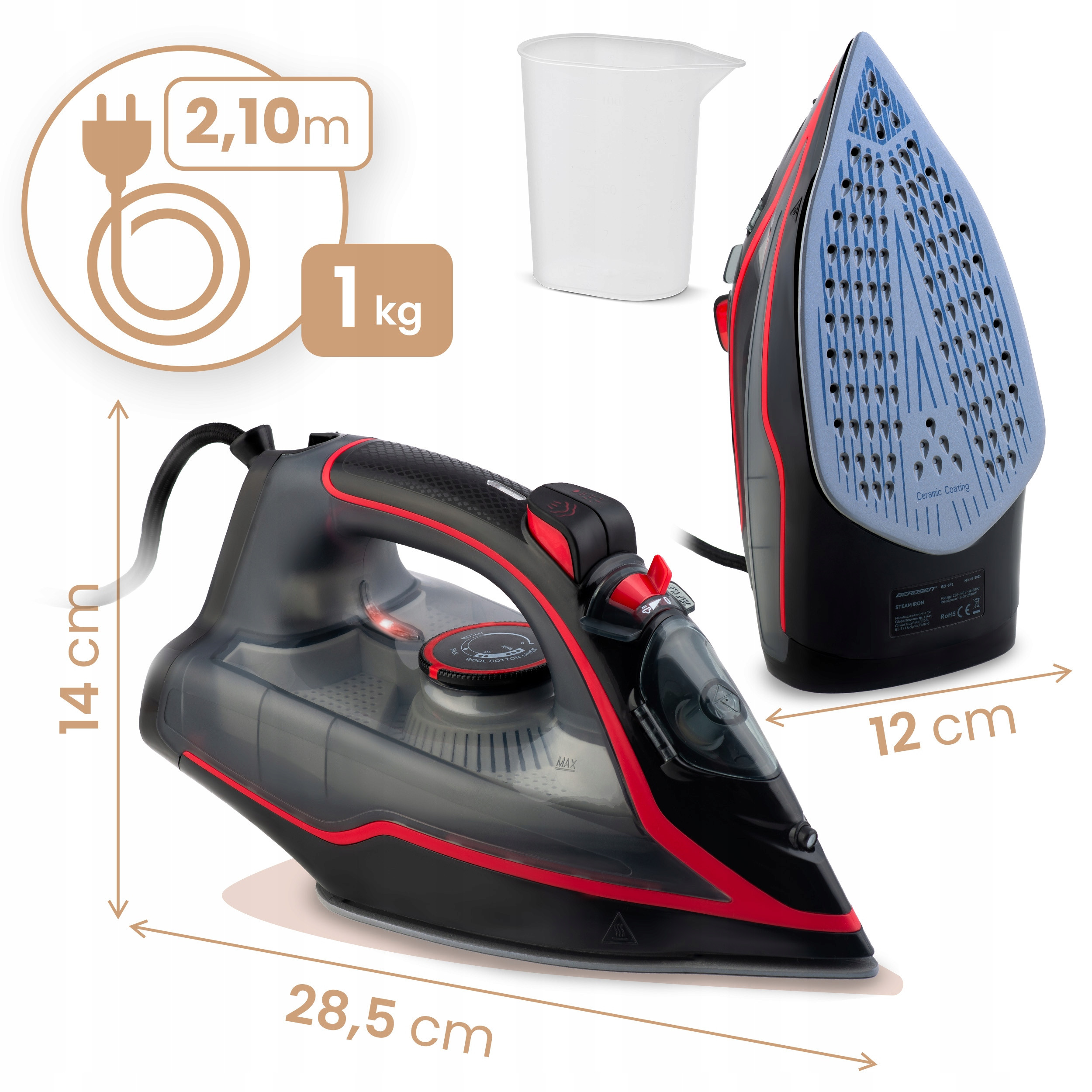 Obrotowy kabel 360° – swoboda ruchów podczas prasowania