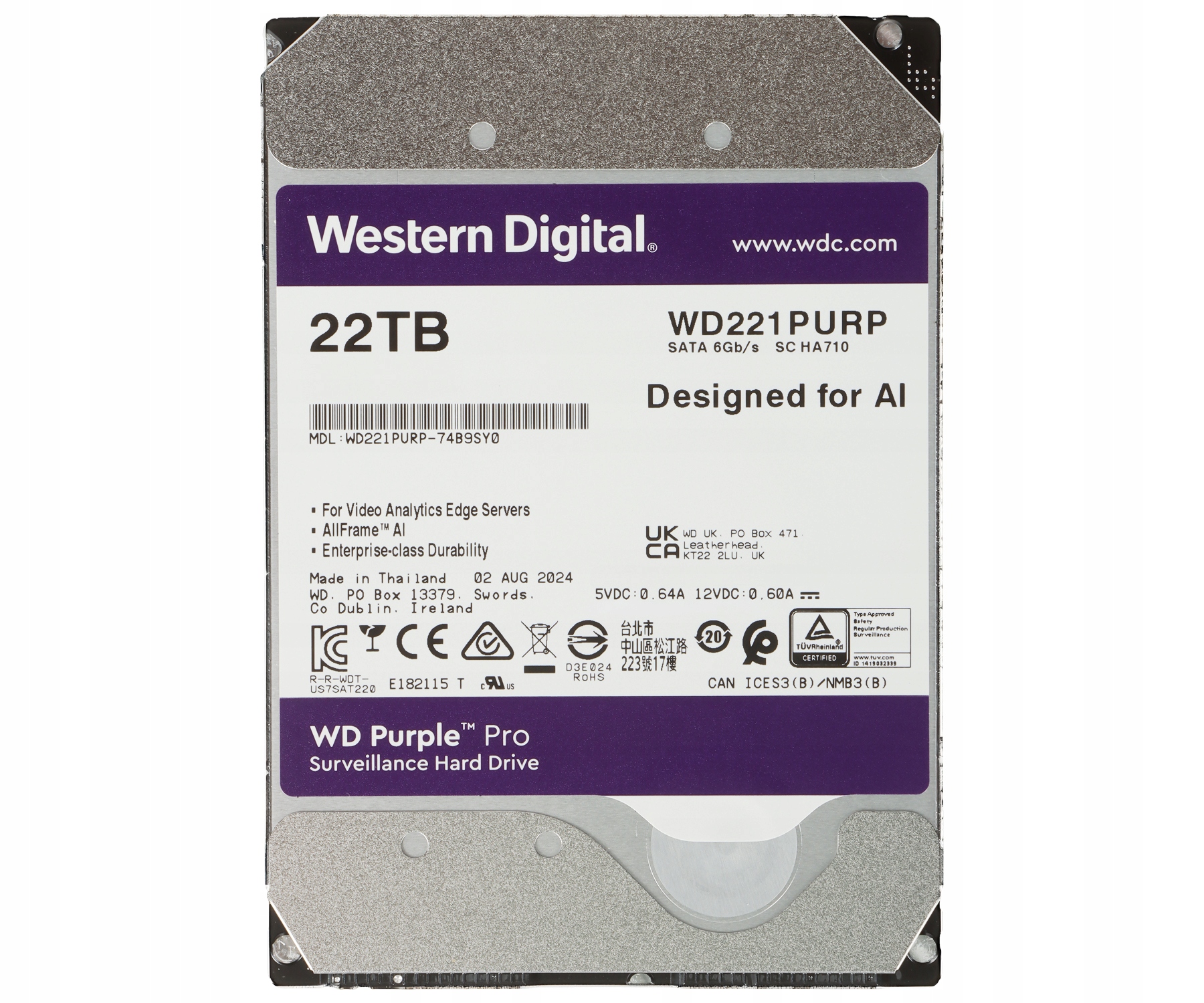 Pojemność 22 TB – idealny do rejestracji wideo HD