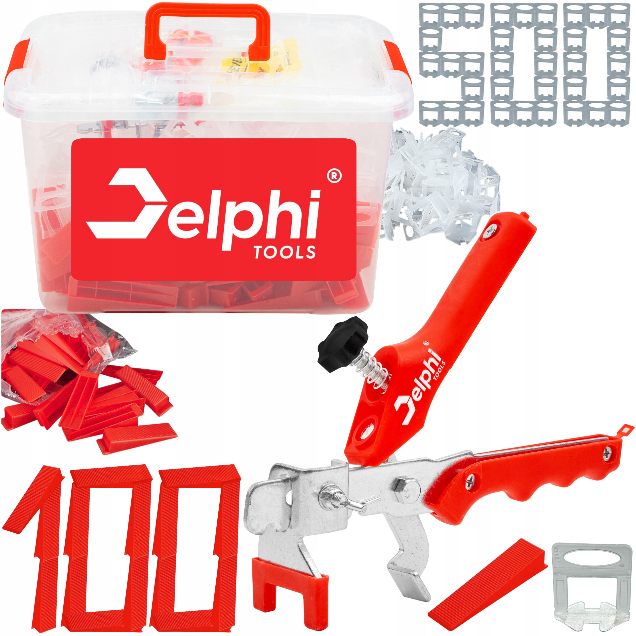 SYSTEM POZIOMOWANIA PŁYTEK ZESTAW 500x KLIPSY 1,5mm 100x KLINY SZCZYPCE – Idealne rozwiązanie do układania płytek