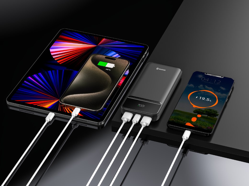 Wiele portów wyjściowych: 2x USB-A i 1x USB-C – Ładowanie wielu urządzeń jednocześnie