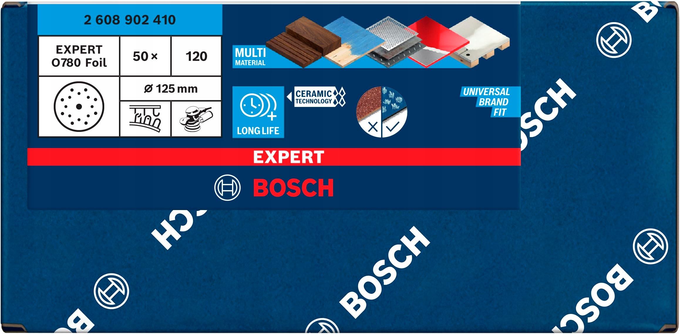 Krążek ścierny Bosch 50x EXPERT O780, 125 mm – Idealny do profesjonalnego szlifowania