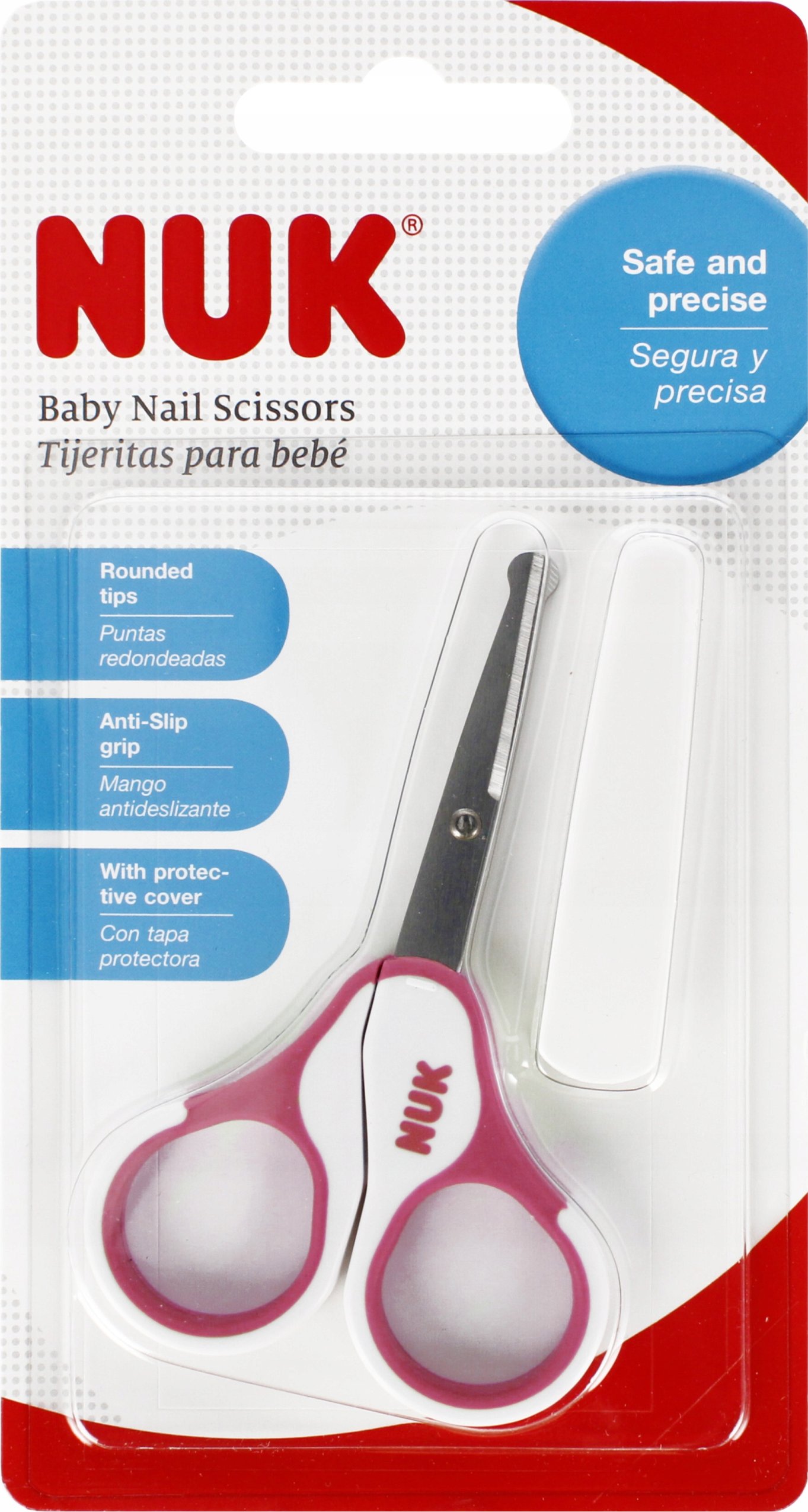 NUK Nożyczki dla niemowląt Róż 10750430 – Bezpieczne obcinanie paznokci