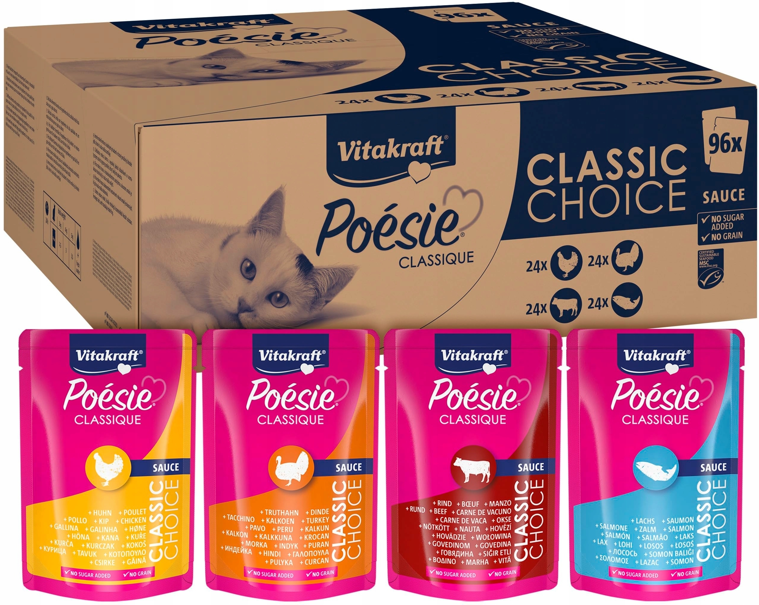 Poesie Classique MP Mega Pack 96x85g – Doskonała mokra karma dla kotów