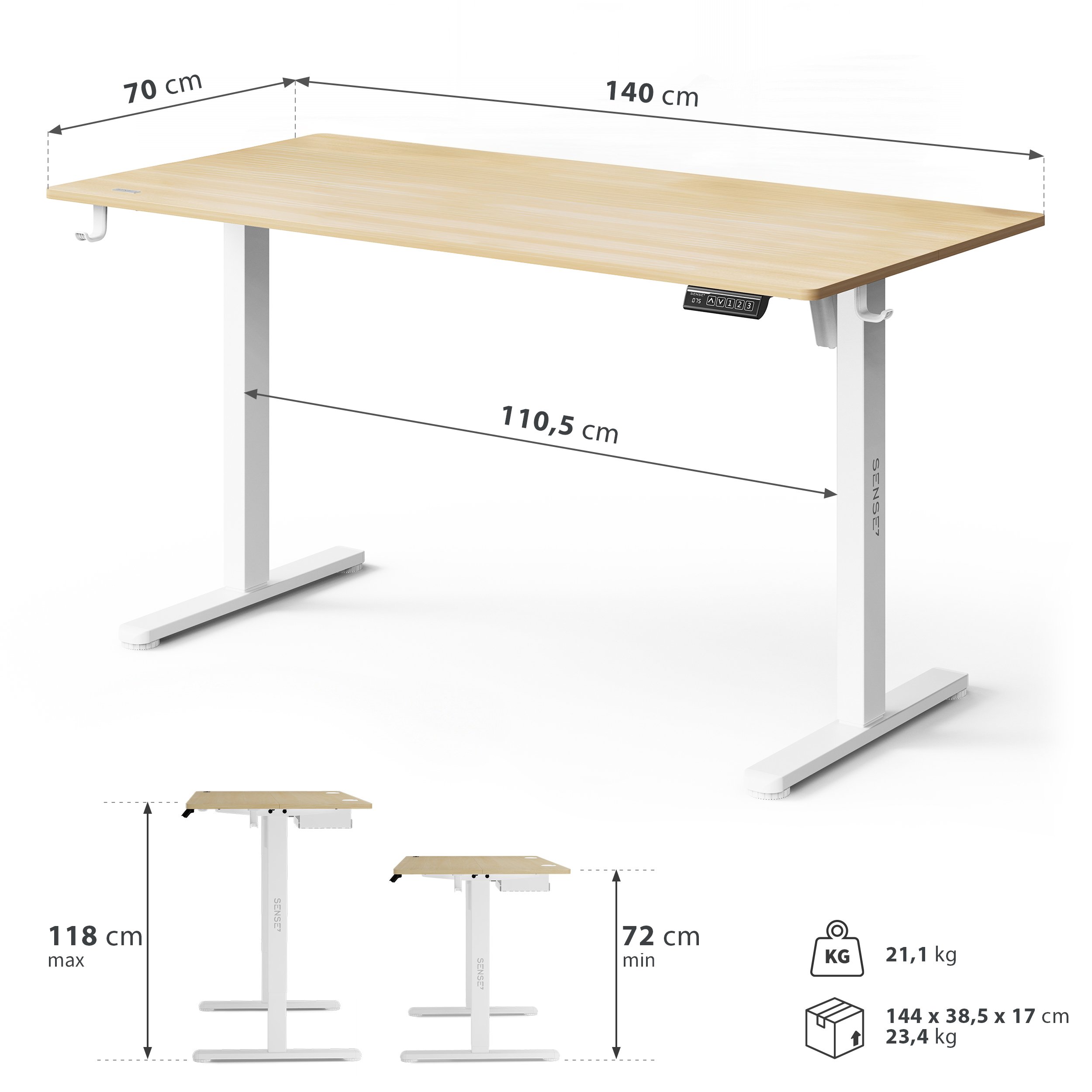 Biurko elektryczne Sense7 Nojo Light