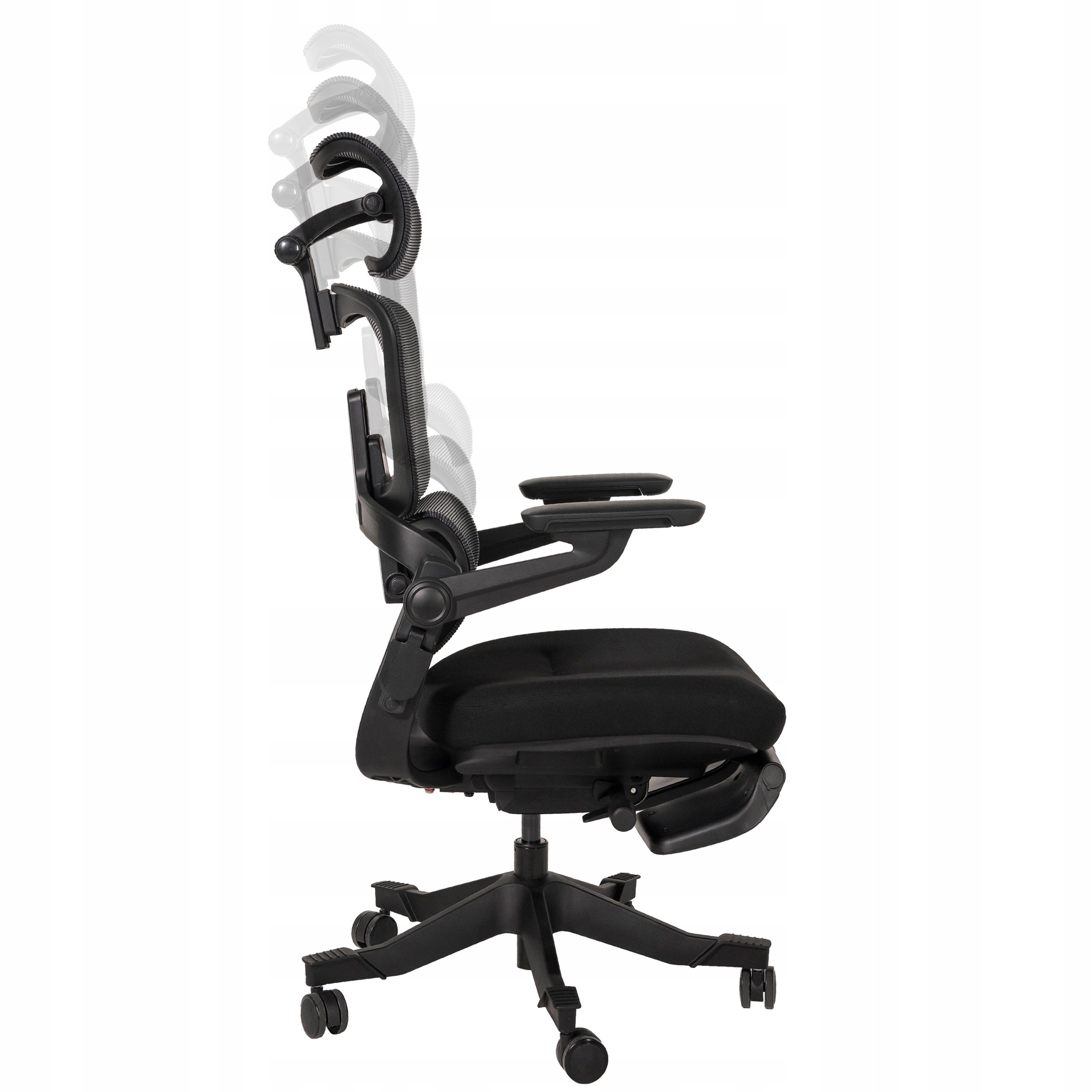 Regulowane podłokietniki i zagłówek