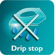 Blokada kapania zapobiega kapaniu wody na prasowane ubrania