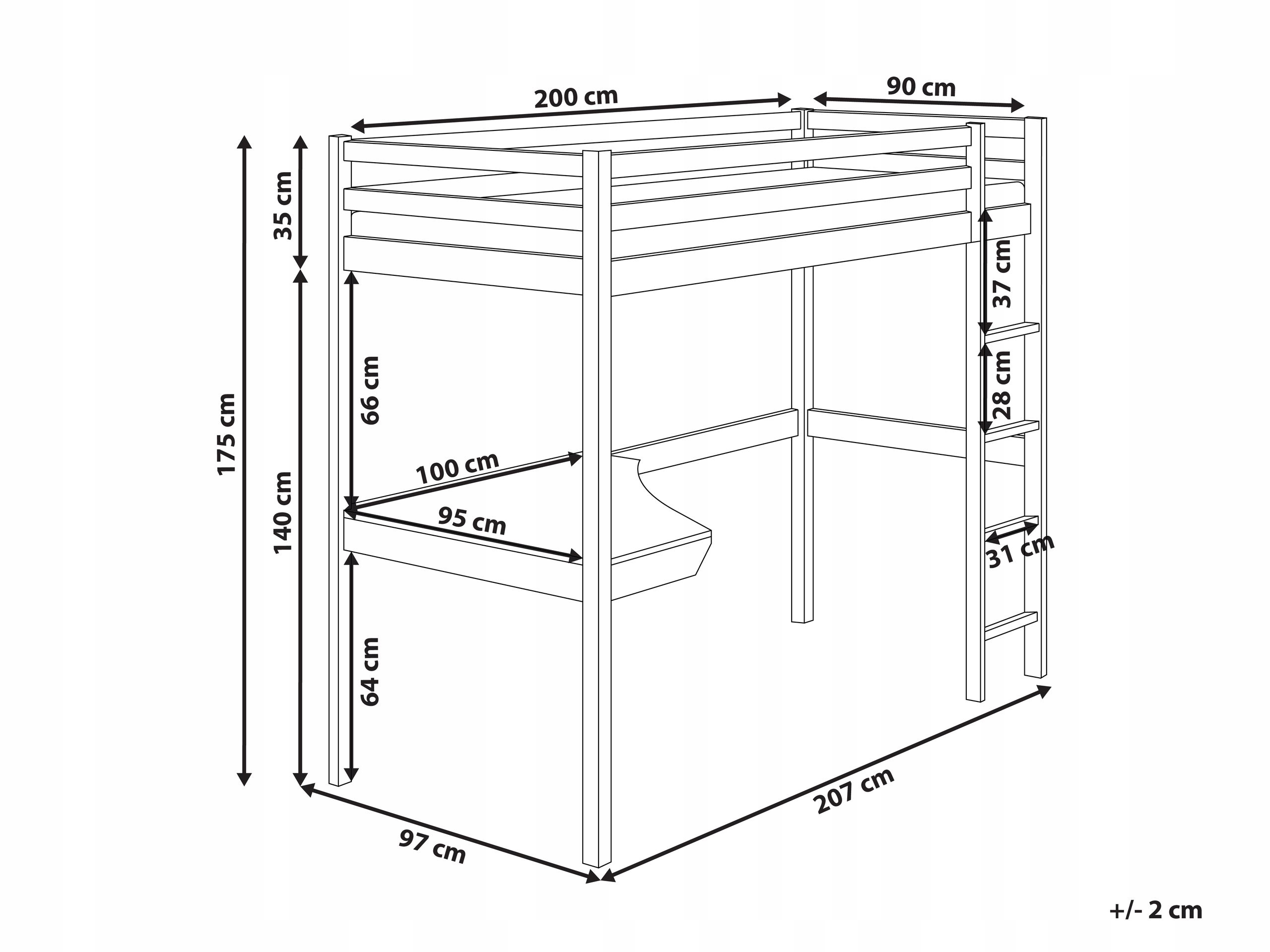 Solidna konstrukcja z litego drewna sosnowego