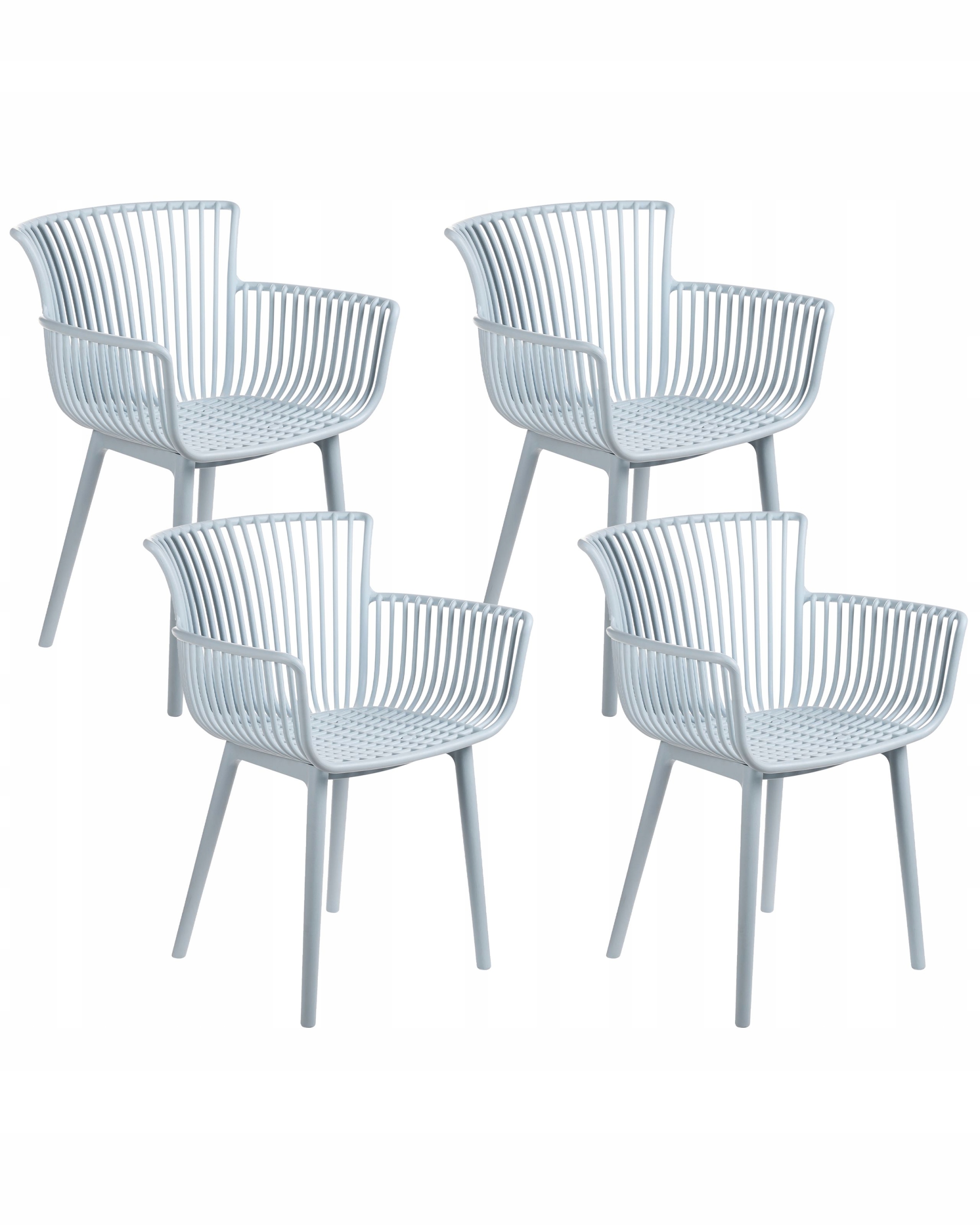 Zestaw 4 krzeseł ogrodowych PESARO Błękitny – Styl i wygoda w Twoim ogrodzie