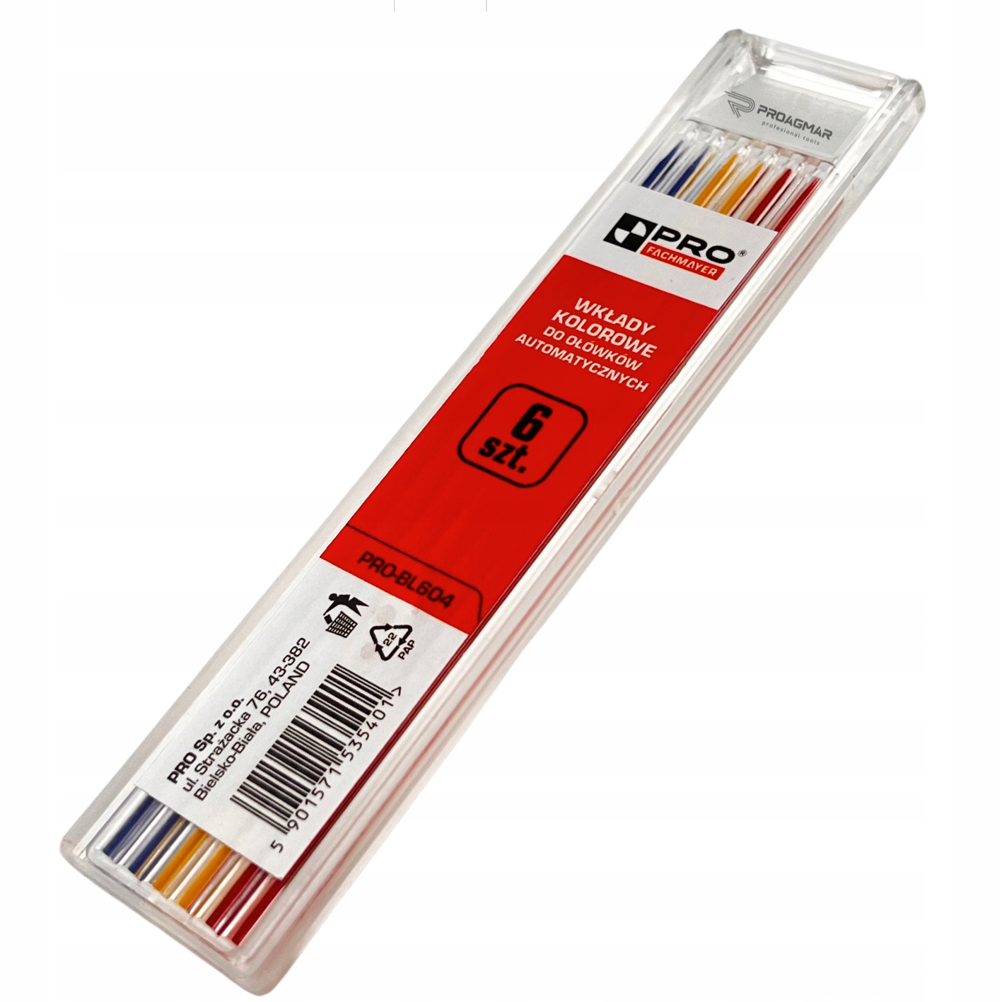 Wkłady kolorowe do ołówków automatycznych 6 szt. – Niezbędnik w Twoim biurze