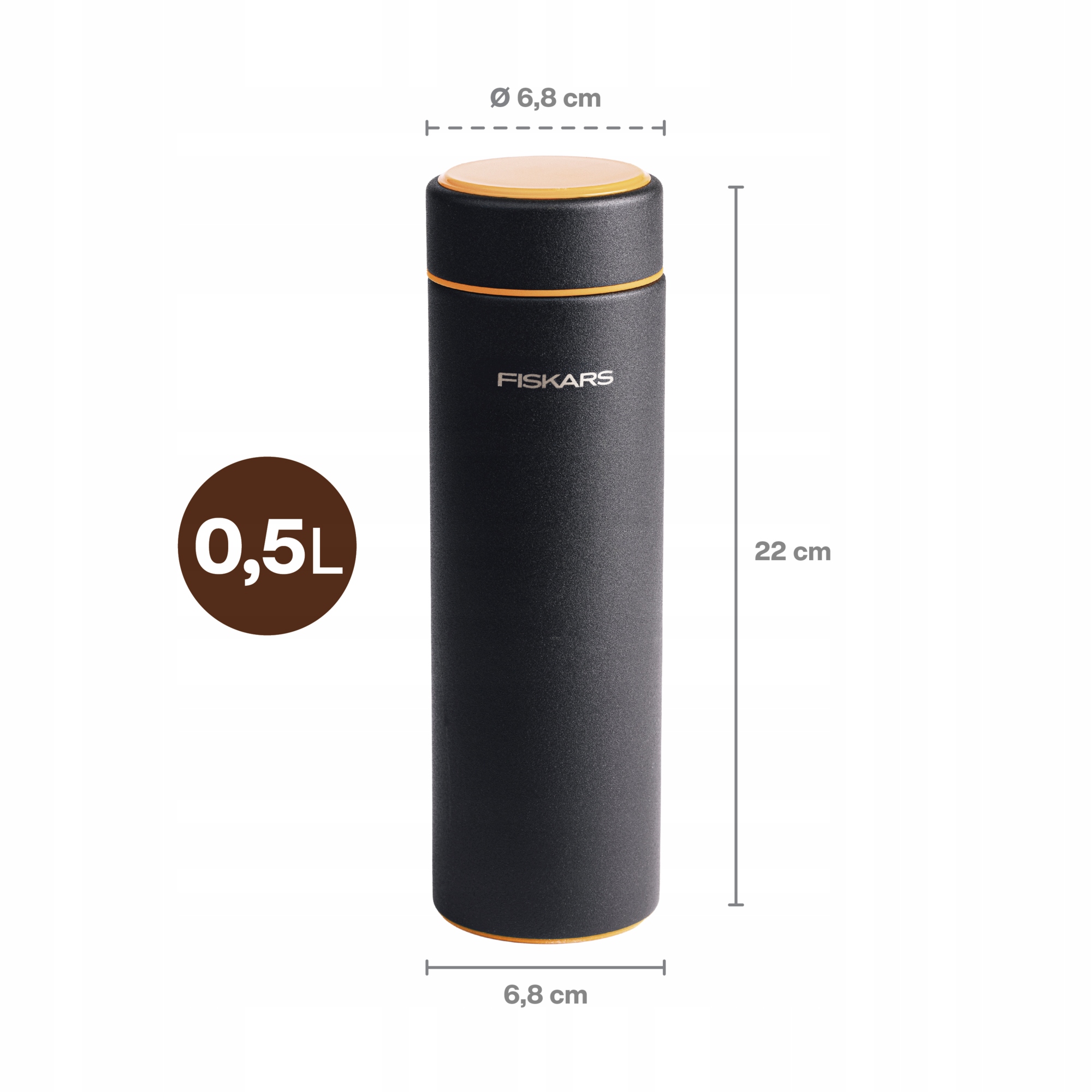 Kompaktowy rozmiar 0,5L – doskonałe dopasowanie do uchwytów na napoje