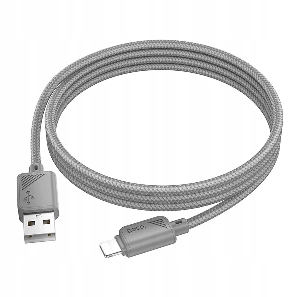 Kabel USB A do Lightning Hoco 2,4A 1 m X113 szary – Niezawodne połączenie dla Twoich urządzeń
