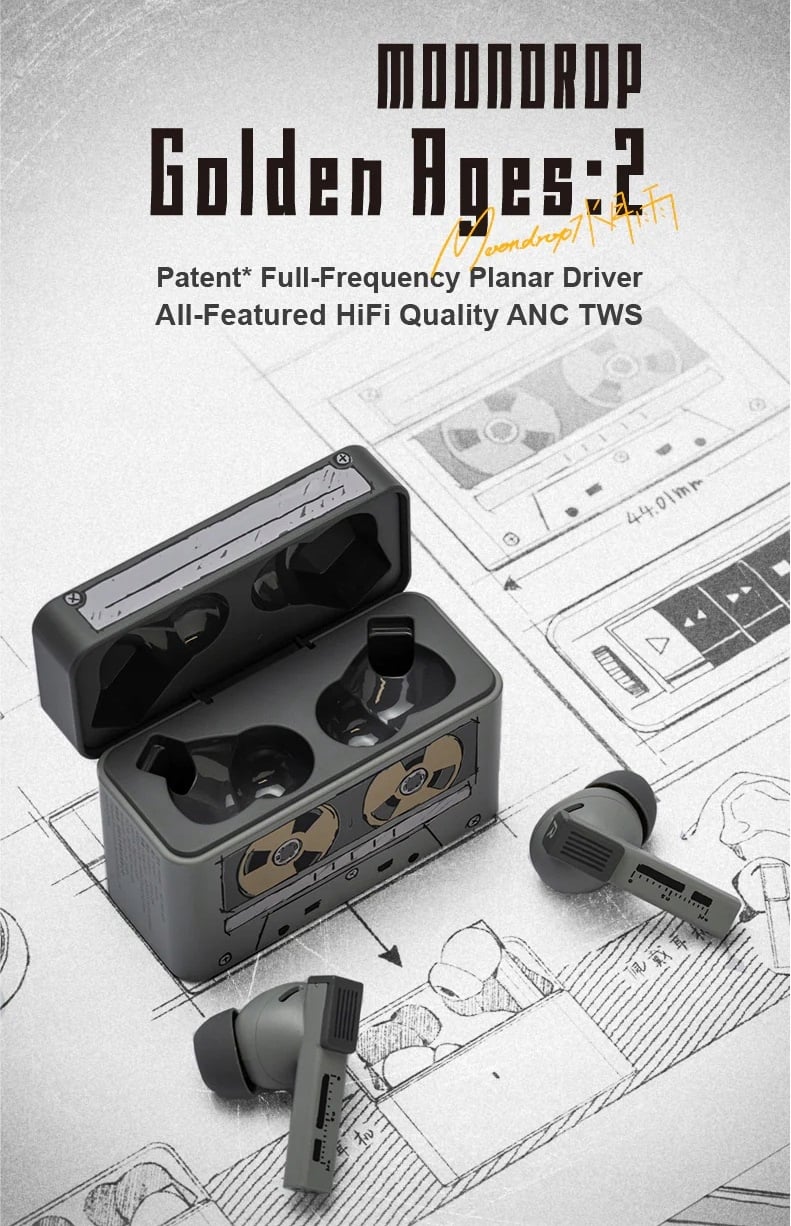 Moondrop Golden Ages 2 – Słuchawki douszne Hi-Fi ANC TWS