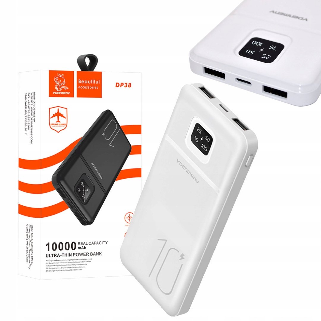 POWER BANK DENMEN BATERIA AWARYJNA 10000mAh – Niezawodna moc zawsze pod ręką!