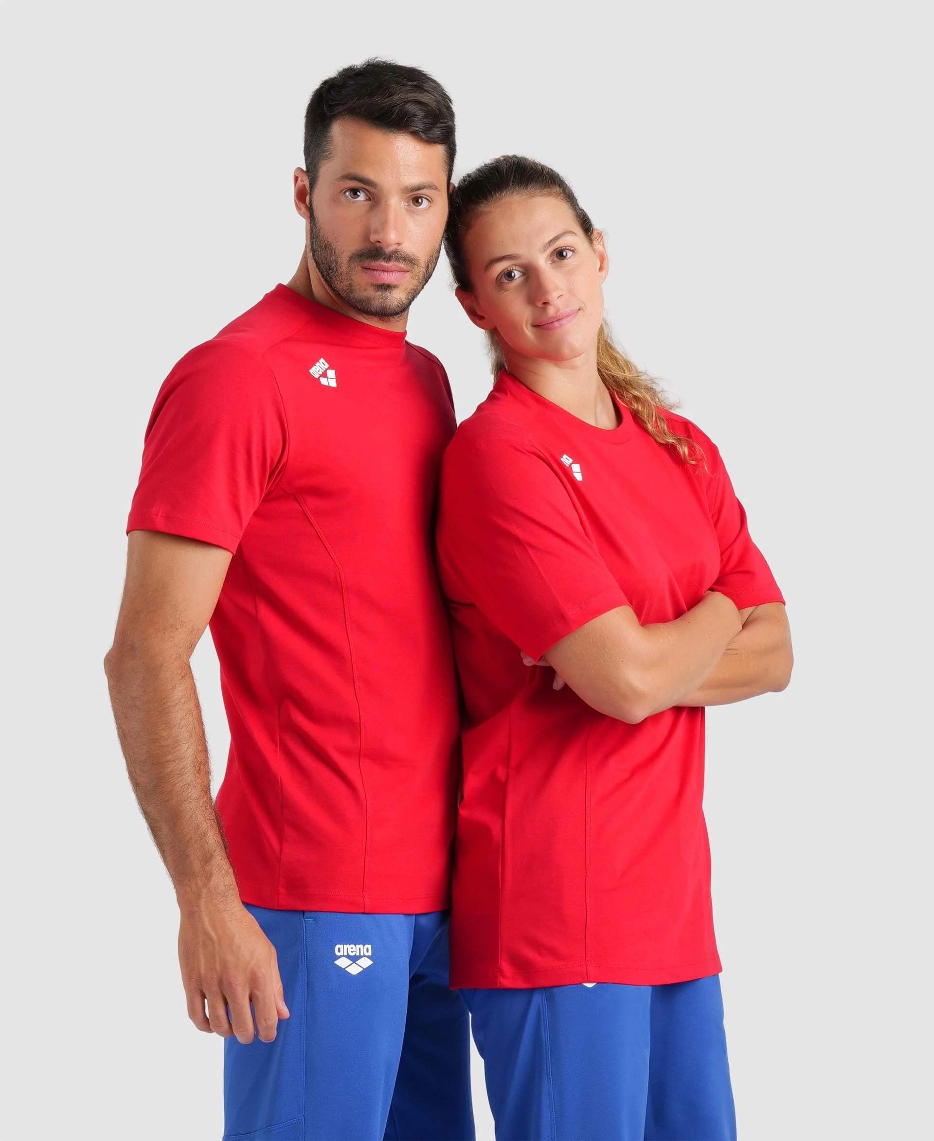 ARENA KOSZULKA TEAM T-SHIRT PANEL RED 004899/400 L – Styl i komfort w jednym