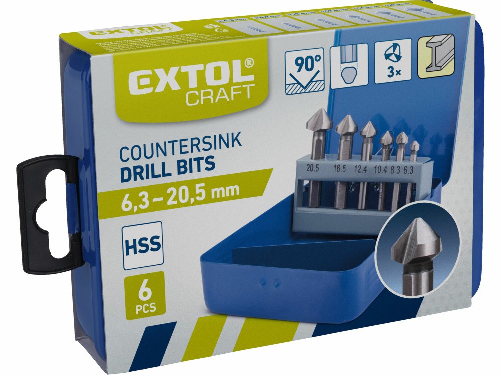 Wiertła do metalu 90 – Zestaw 6 sztuk 20094 od Extol Craft