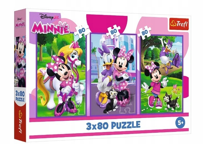 Puzzle 3x80 Minnie i przyjaciele – Radość układania z Disneyem
