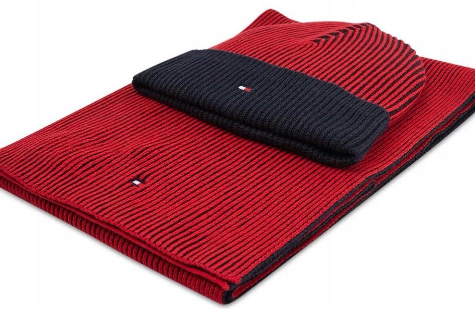 Zestaw Tommy Hilfiger Czapka Szalik Zestaw Zimowy Giftbox Unisex – Styl i komfort na zimowe dni