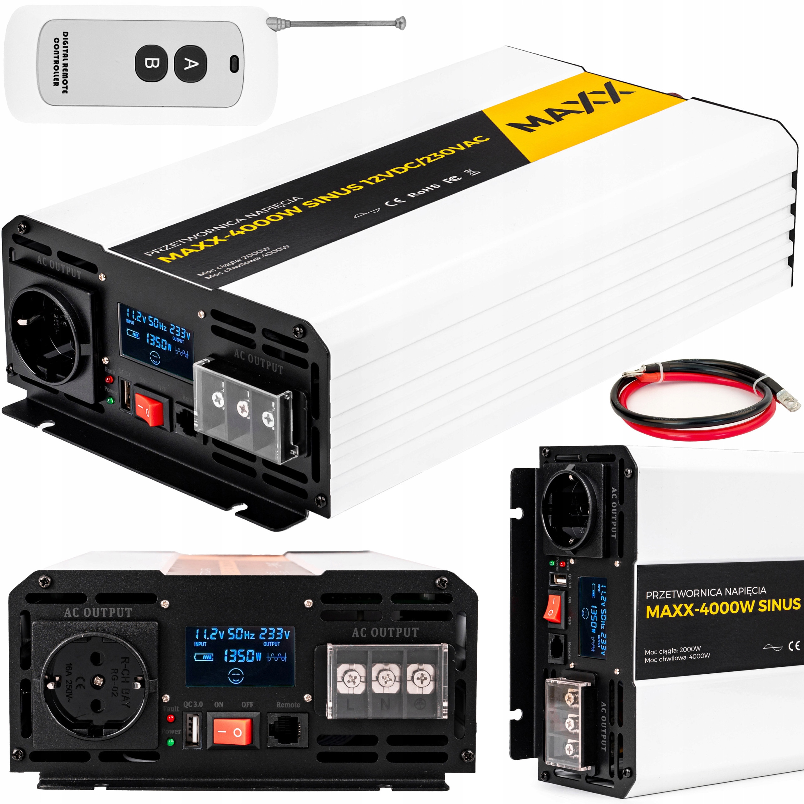 Przetwornica napięcia Maxx Sinus 12V 230V 2000W – Niezawodne zasilanie w każdych warunkach