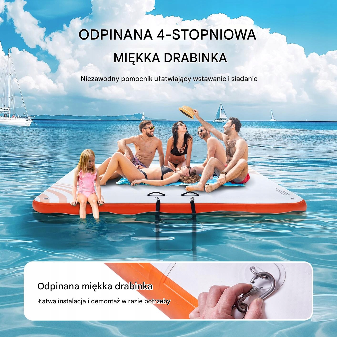 Platforma Pływająca Wodna Dmuchany Materac 3,04 x 3,04 m – Idealna do letnich zabaw