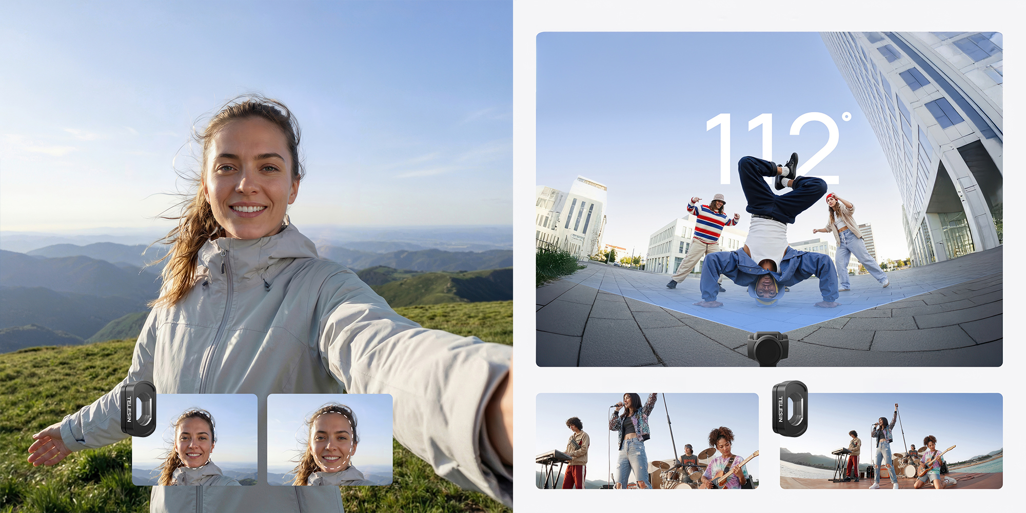 width=100% Obiektyw szerokokątny Telesin S5-FLT-48-TDJ do kamer DJI Osmo Pocket 4/3