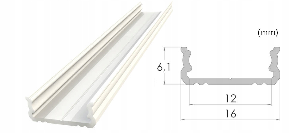 Wymiary profilu: 6x16mm i długość 3030mm