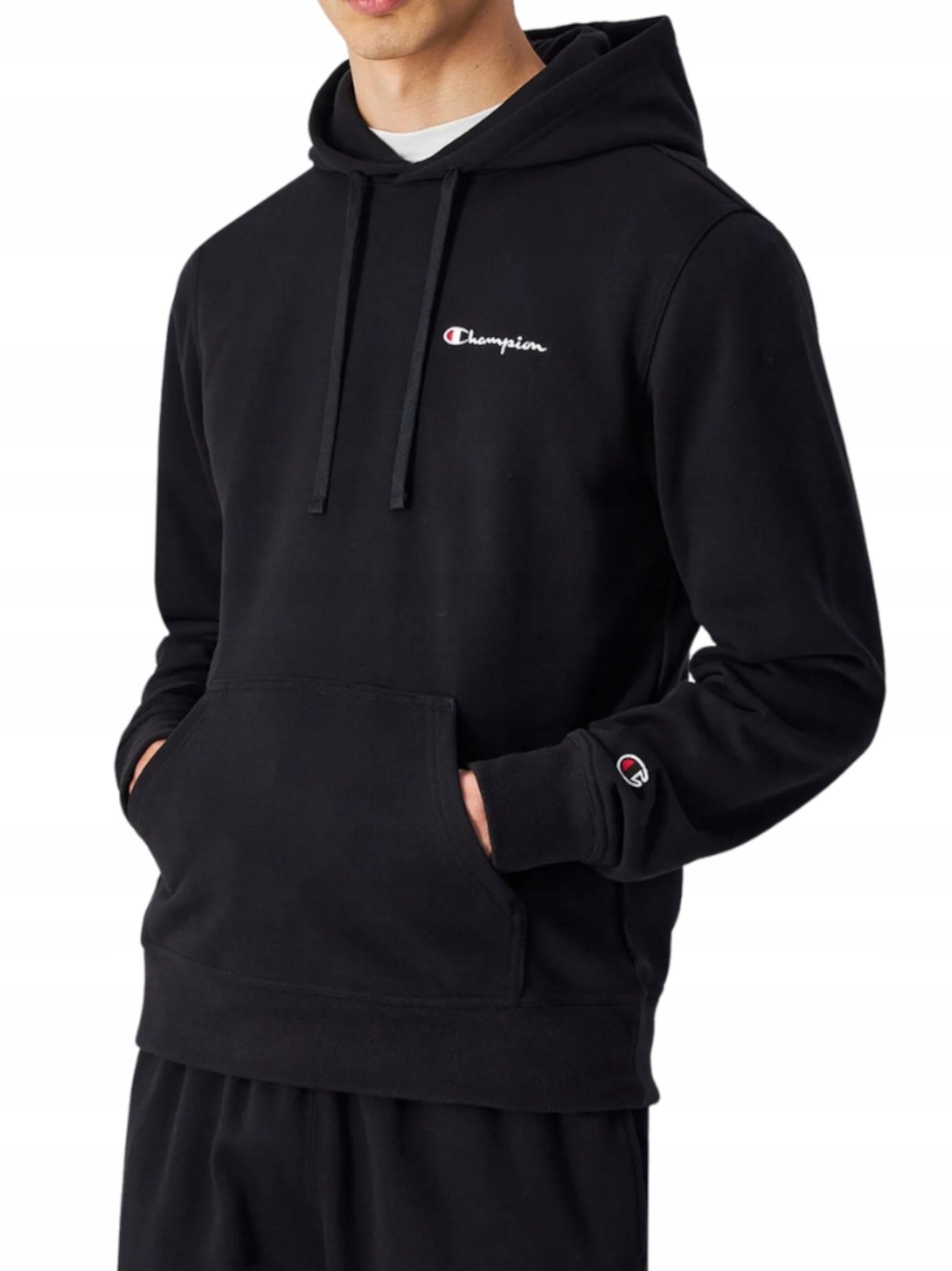 Bluza męska Champion Hooded Sweatshirt czarna 220729 KK001 – Komfort i styl na co dzień