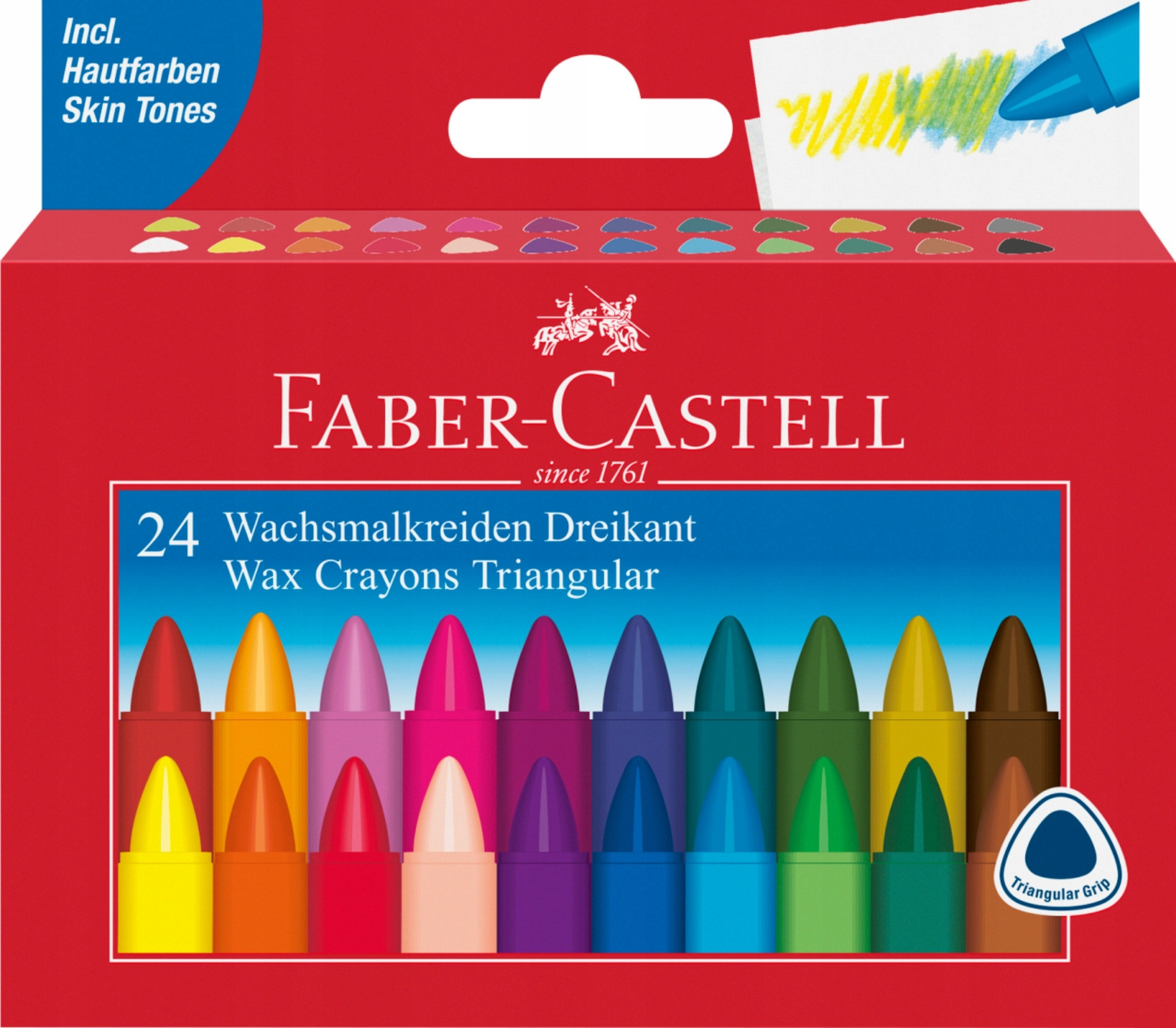 FABER-CASTELL Wachsmalstifte dreikant 24-er Kartonetui – Kreatywność w Twoich rękach