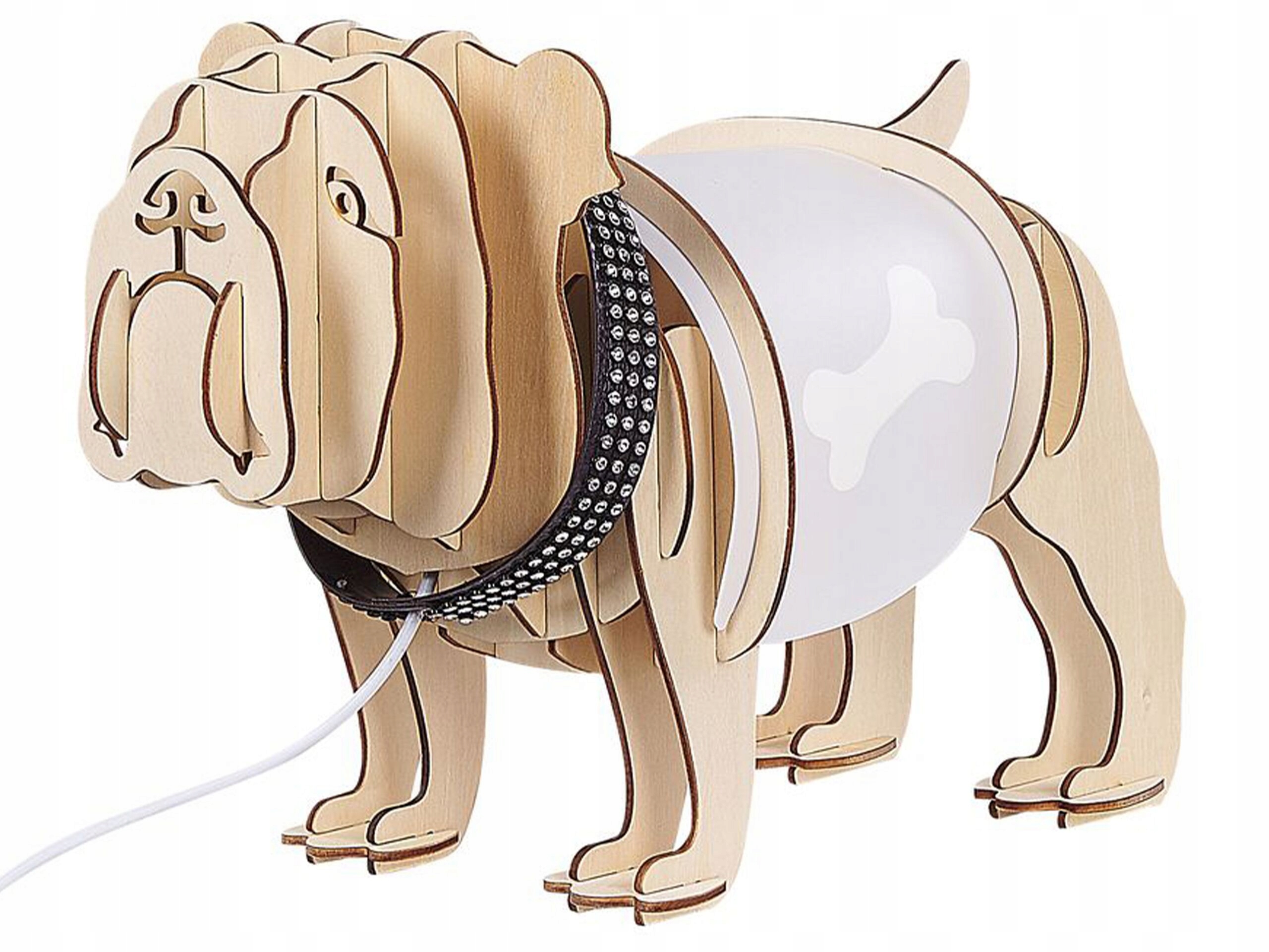 Lampa stołowa pies jasne drewno DOUCE – Wyjątkowe oświetlenie dla miłośników psów