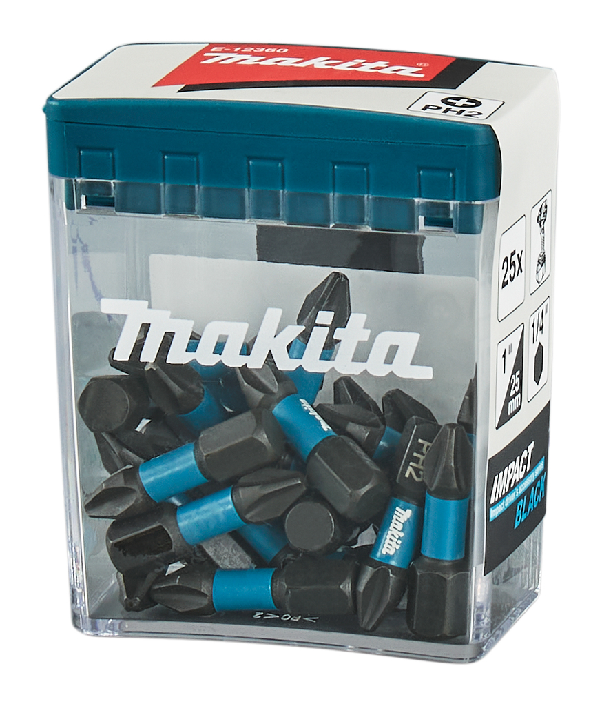 Makita KOŃCÓWKA WKRĘTAKOWA PH2-25mm /25szt. IMPACT BLACK – Niezawodne narzędzie do precyzyjnego mocowania