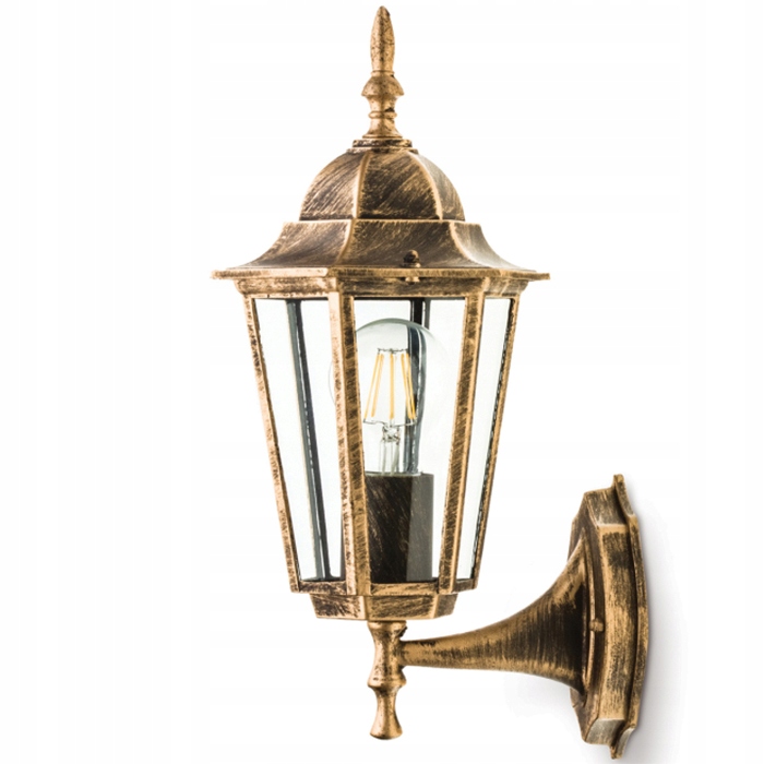 Kinkiet Ogrodowy Elewacyjny Zewnętrzny E27 LATARNIA do GÓRY Patyna BELLIS LUMILED – Eleganckie oświetlenie do Twojego ogrodu