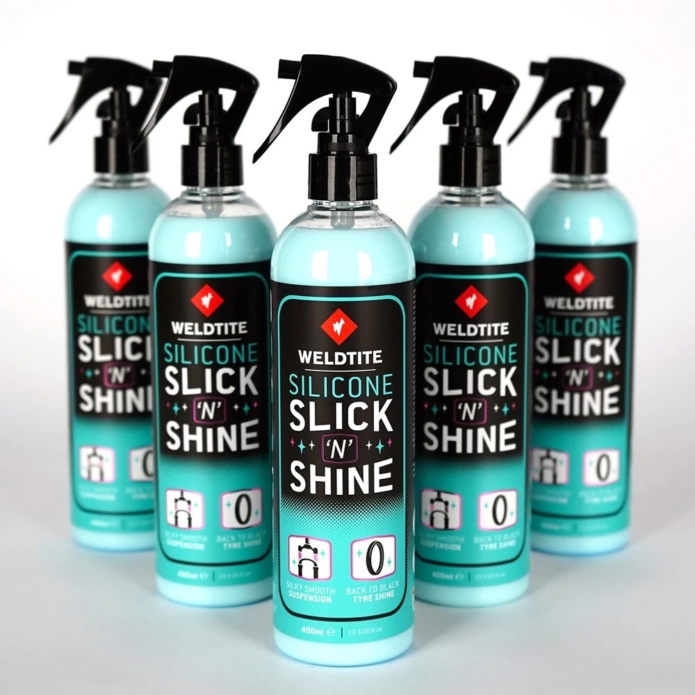 Nabłyszczacz ochronny WELDTITE SILICONE SLICK 'N' SHINE 400 ml – Idealna ochrona dla Twojego roweru