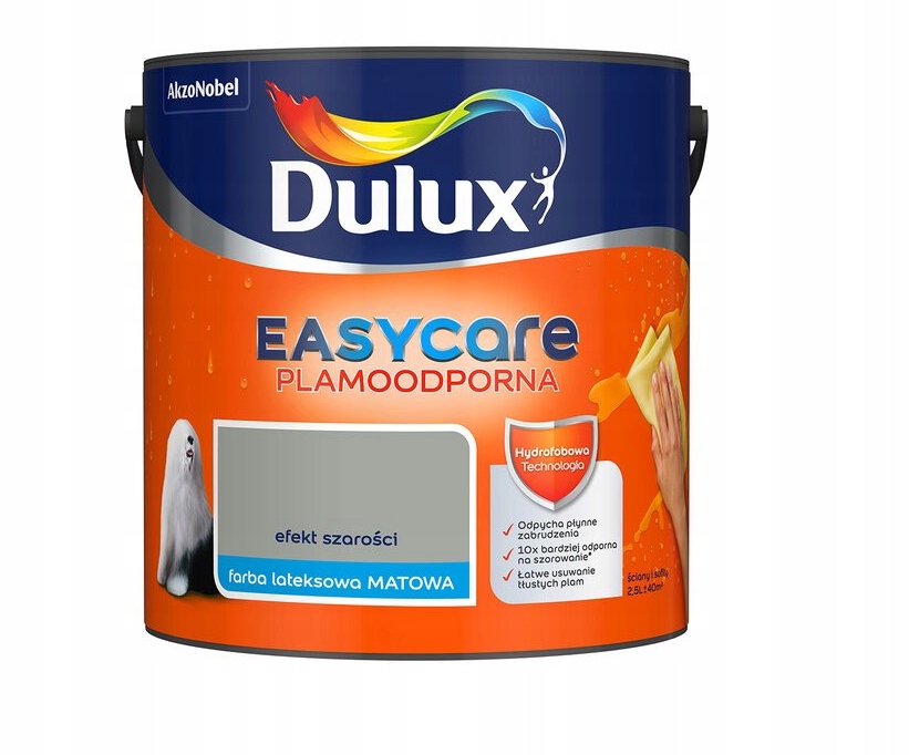 Dulux EasyCare farba lateksowa ścienna Efekt Szarości 2,5L – Idealne rozwiązanie do wnętrz