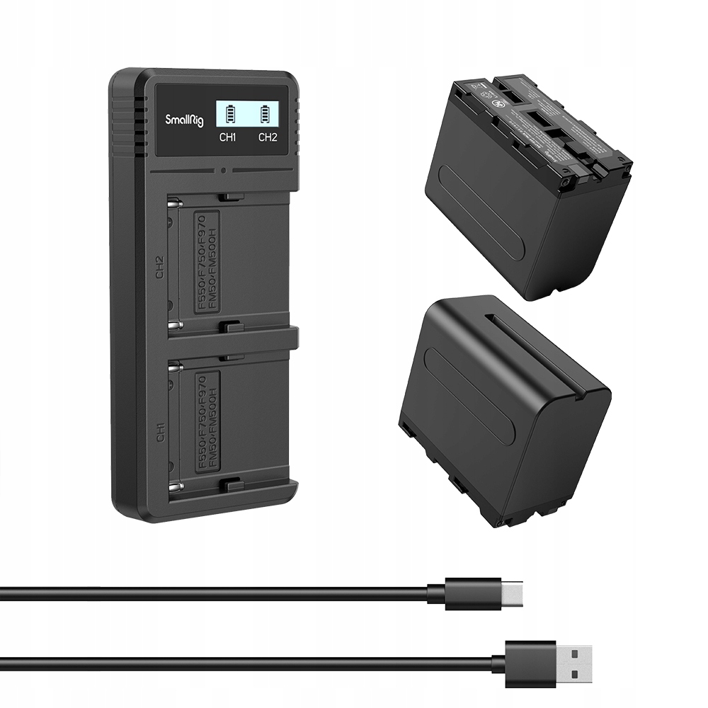 SmallRig 3823 NP-F970 – Zestaw z ładowarką i akumulatorami do kamer Sony