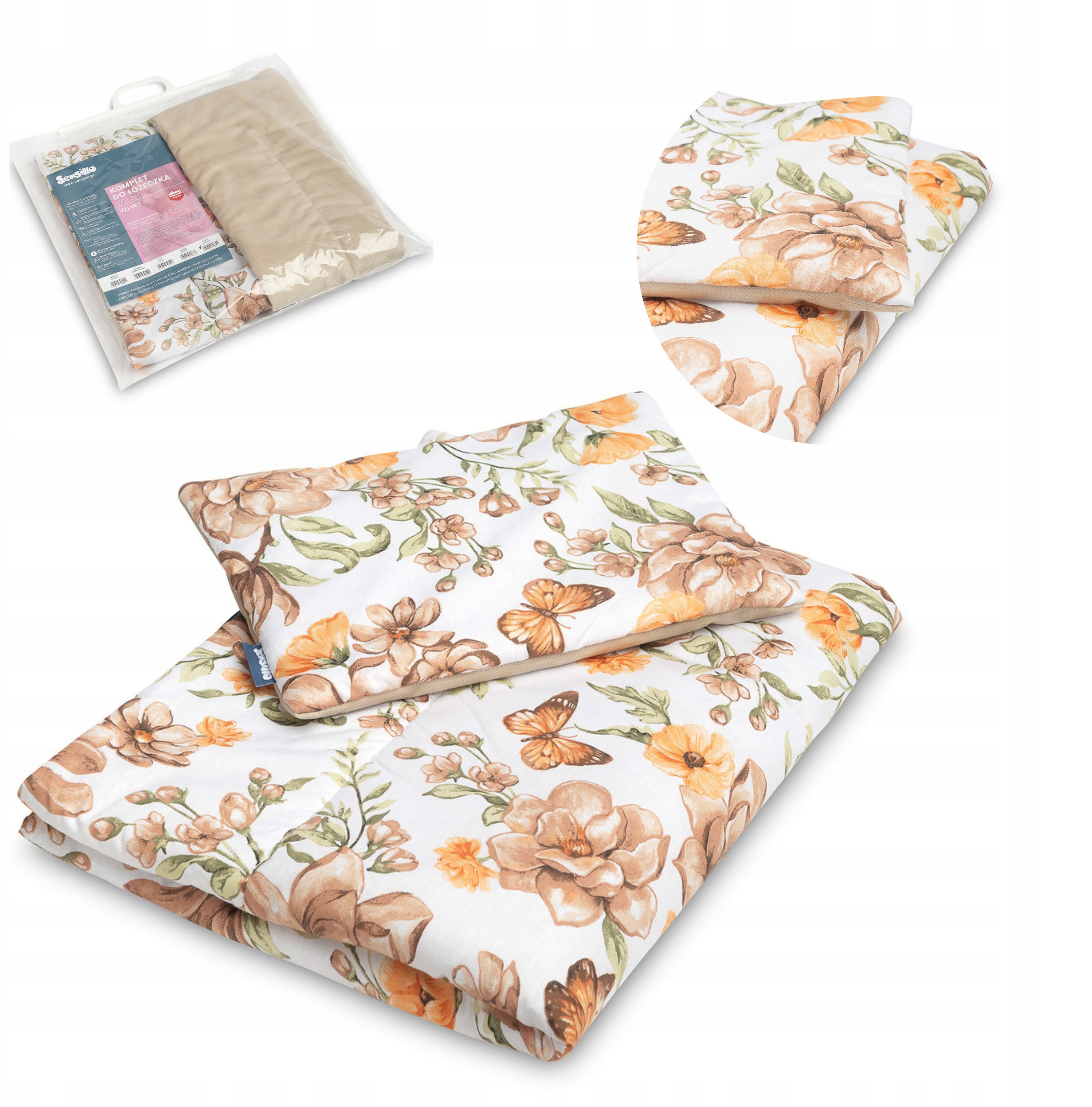 Wymiary i skład kompletu do łóżeczka