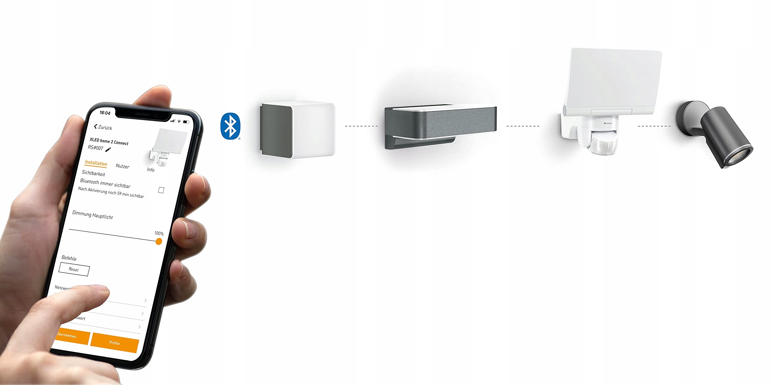 Sterowanie oświetleniem za pomocą aplikacji Bluetooth